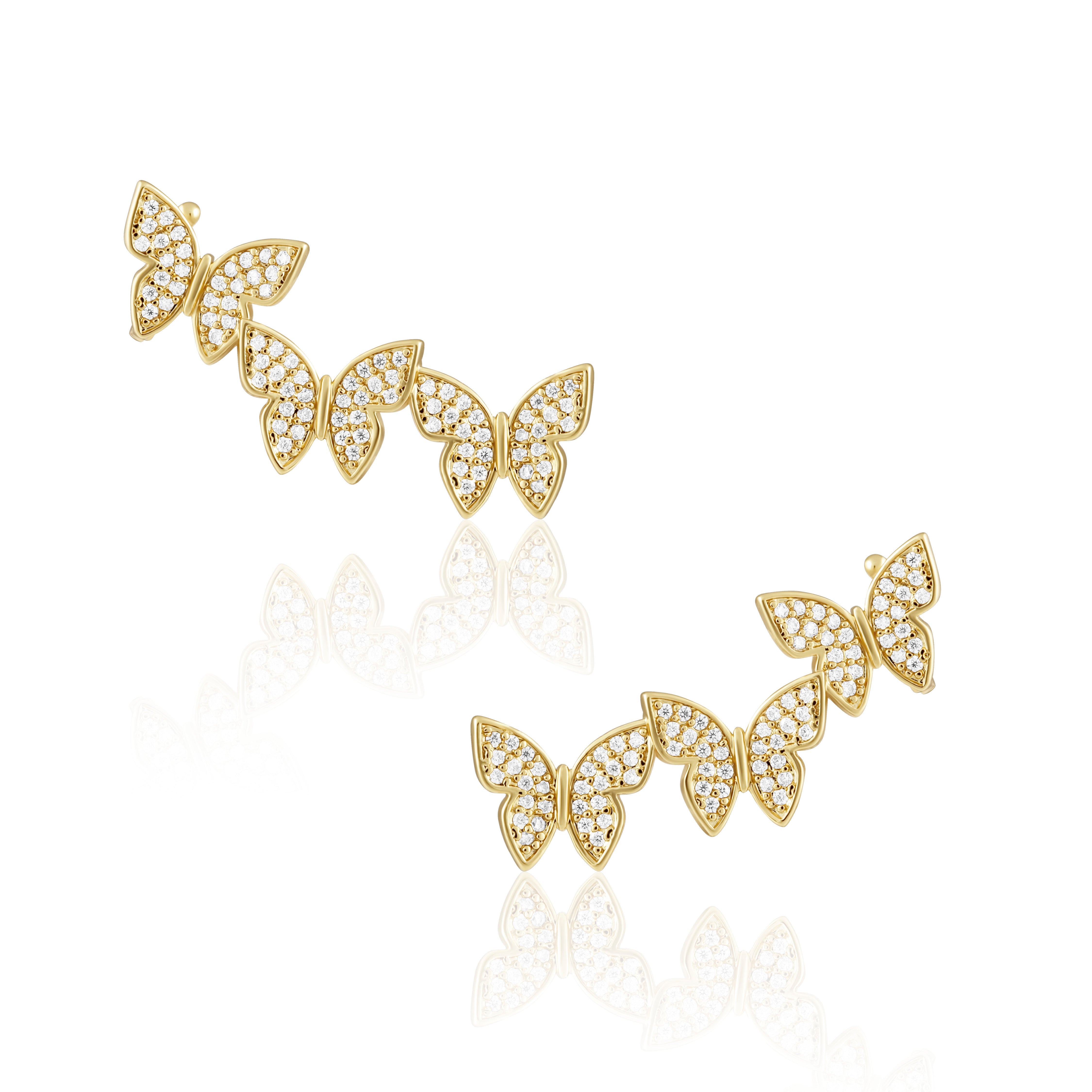 Pave Butterfly Ear Crawlers Sahira Jewelry Design