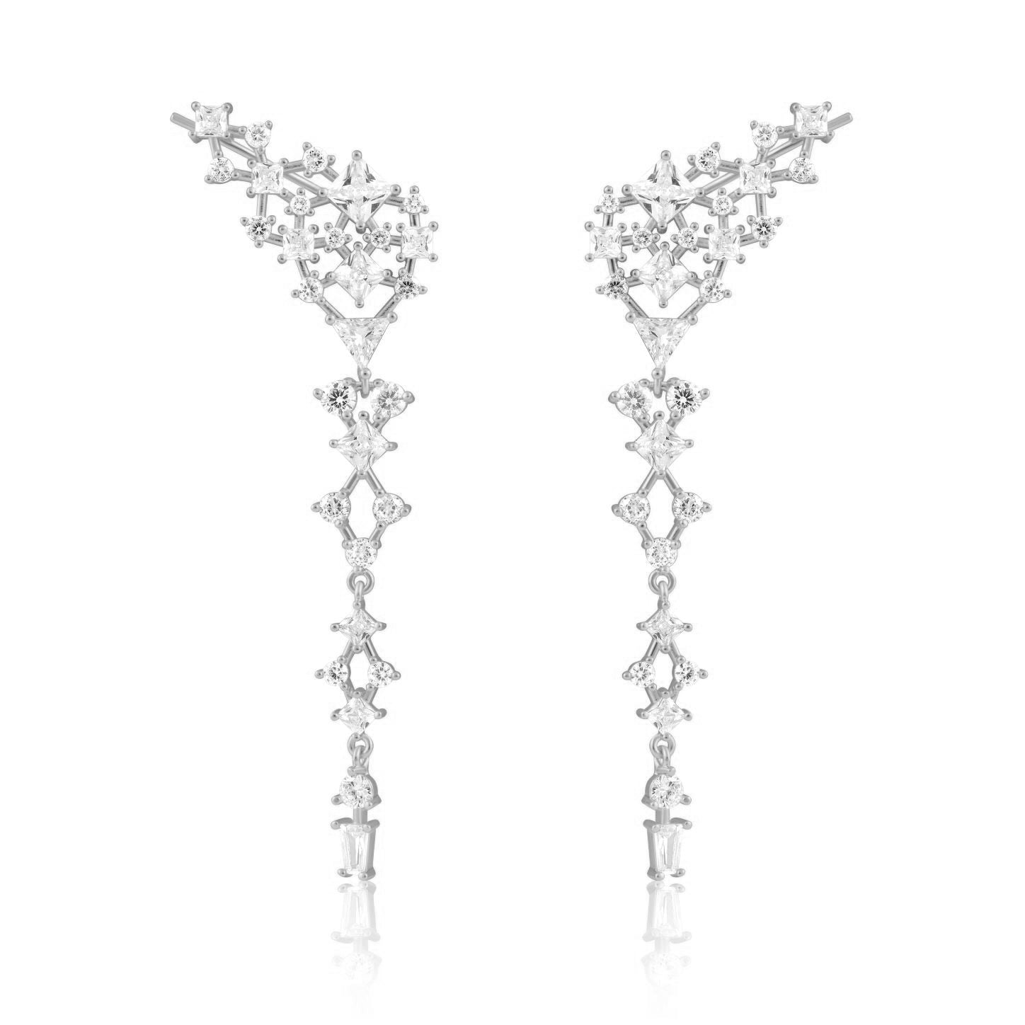 Scarlett CZ Drop Earring Earring Sahira Jewelry Design Silver