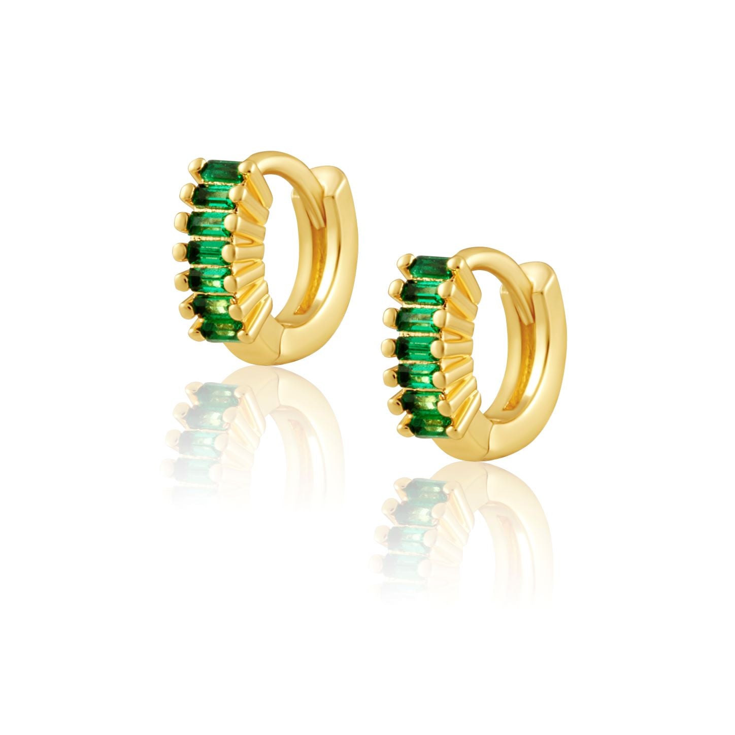 Viola Emerald CZ Huggies Earring Sahira Jewelry Design