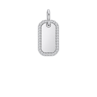 Silver Dog Tag Charm