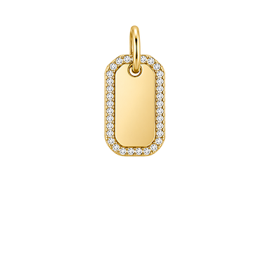 Gold Dog Tag Charm