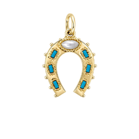 Turquoise Horseshoe Charm