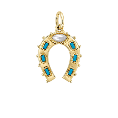 Turquoise Horseshoe Charm