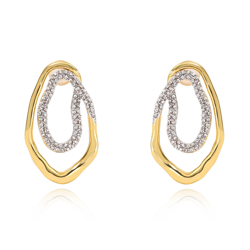 Harper Two Tone Pave Earring