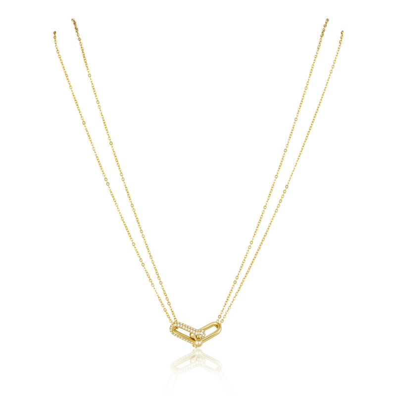 U Link Pave Necklace