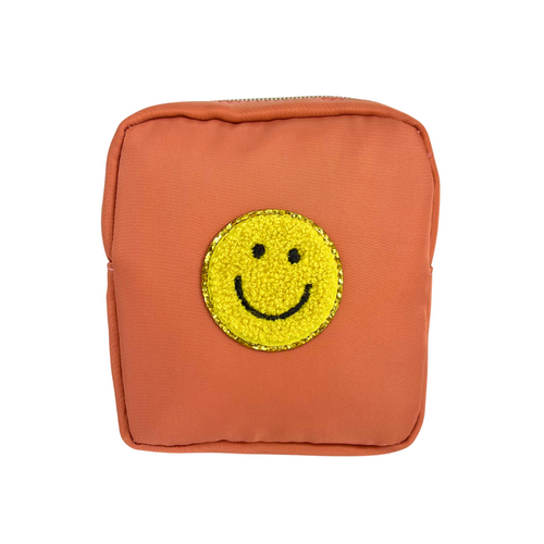 Bolsa de cosméticos con cara sonriente