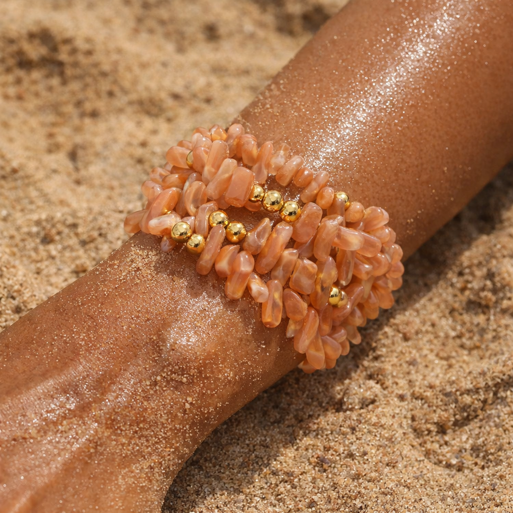 Sunset Coral Wrap Bracelet