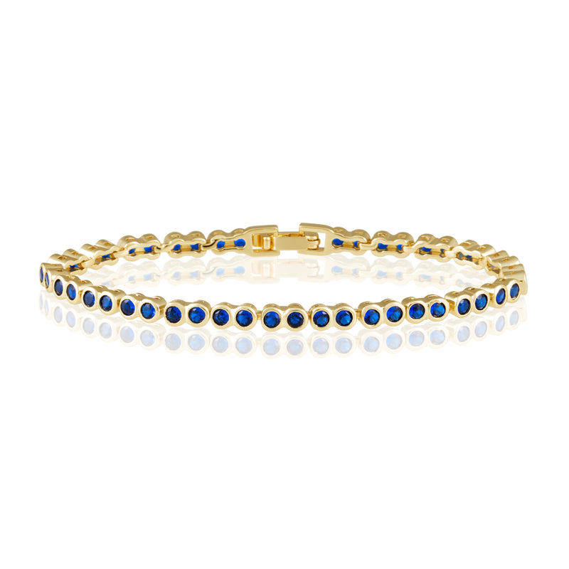 Twinkling Star Haath Phool 14KT Blue Sapphire Bracelet