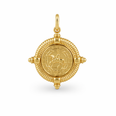Gold Horse Compass Coin