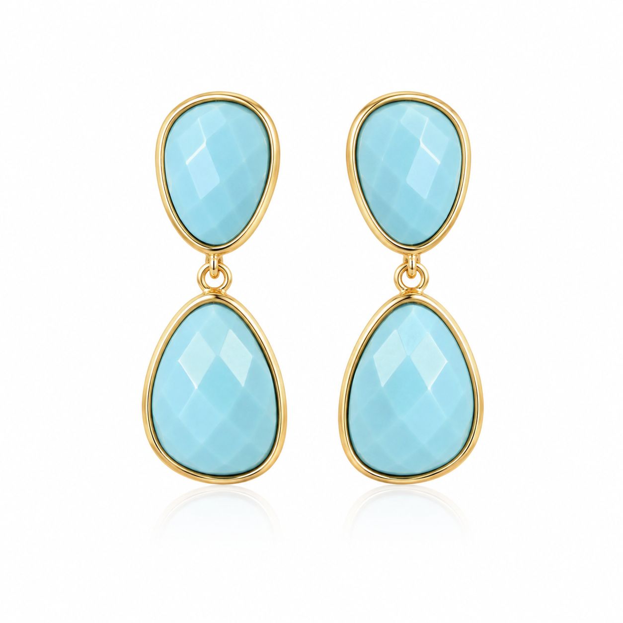 Turquoise Pebble Drop Earrings