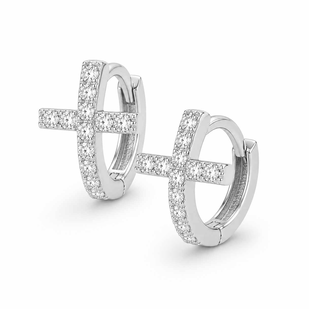 Pave Cross Huggies