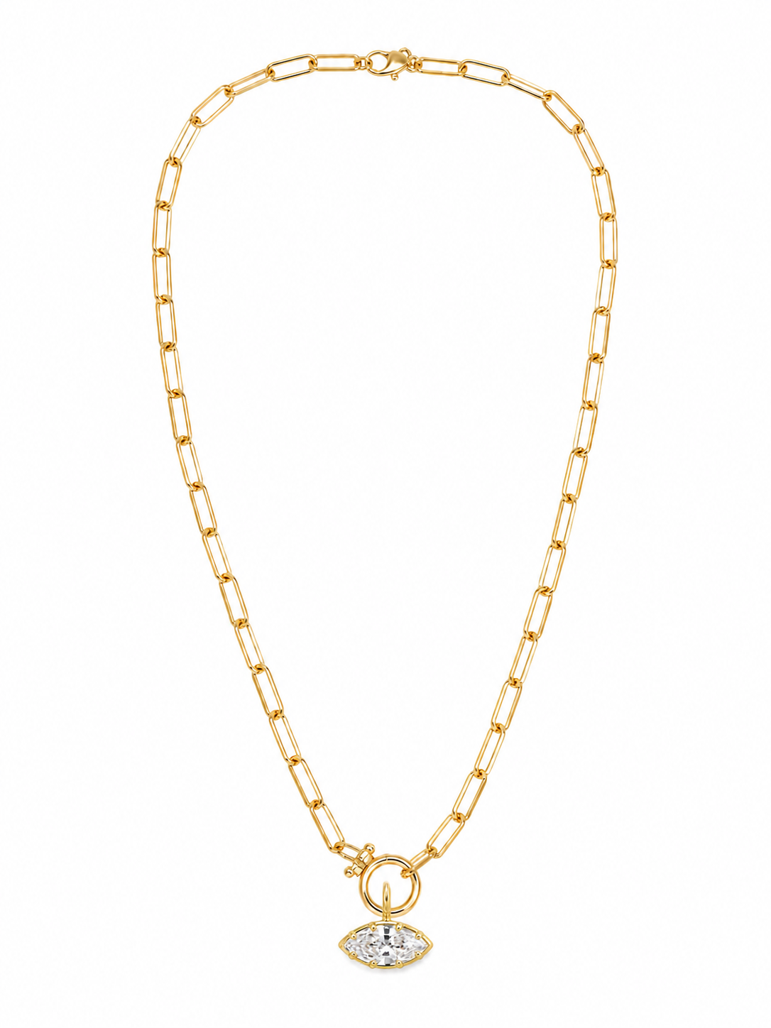 Paperclip Marquise Necklace