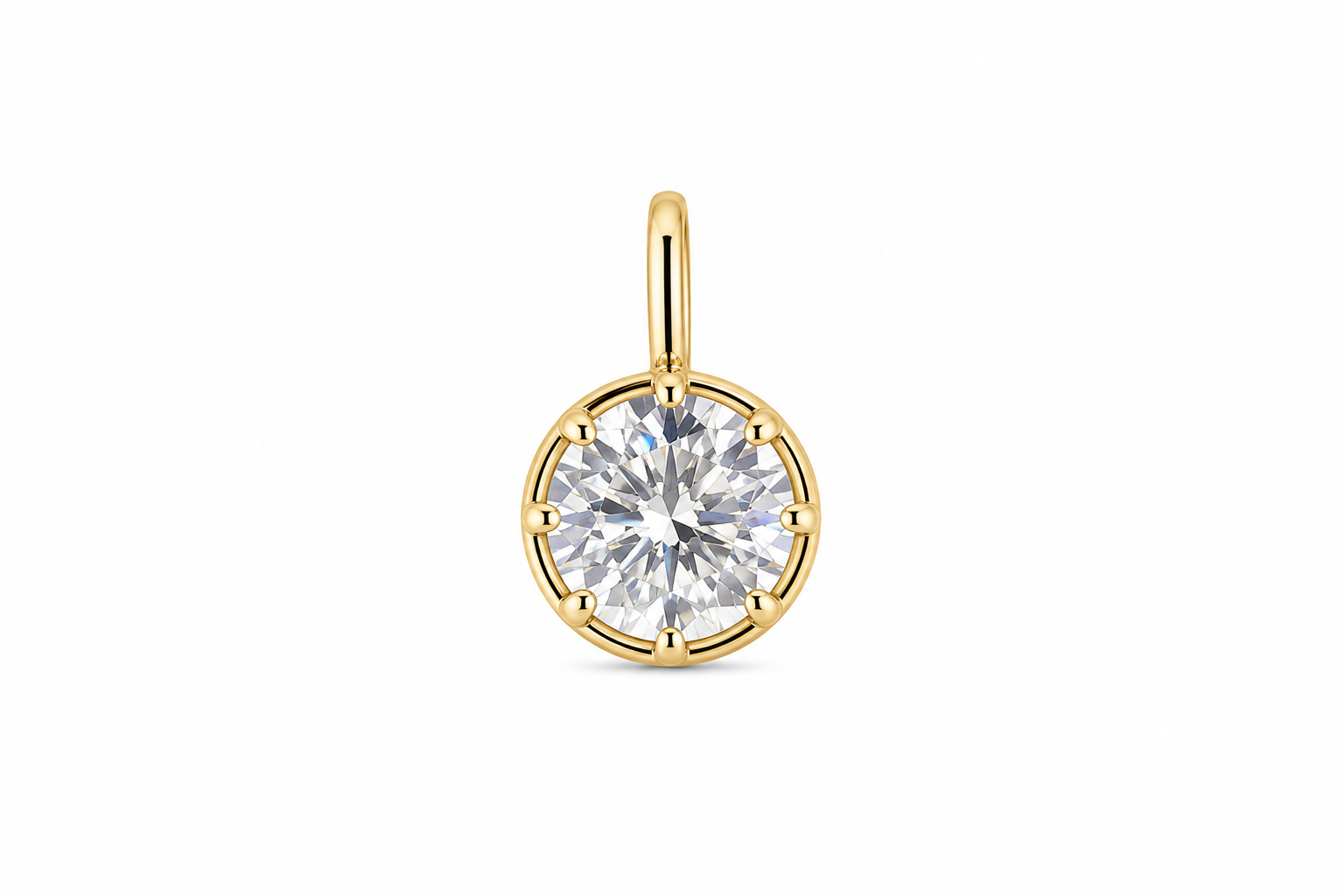 Round Cut Bezel Charm
