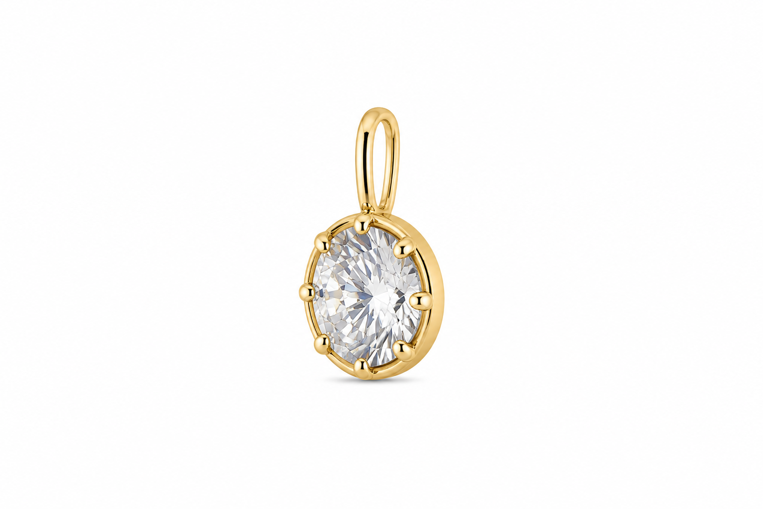 Round Cut Bezel Charm