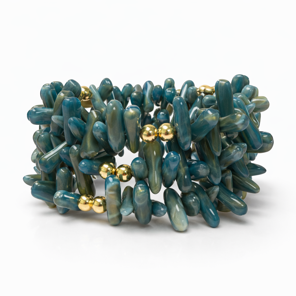 Sea Glass Coral Wrap Bracelet