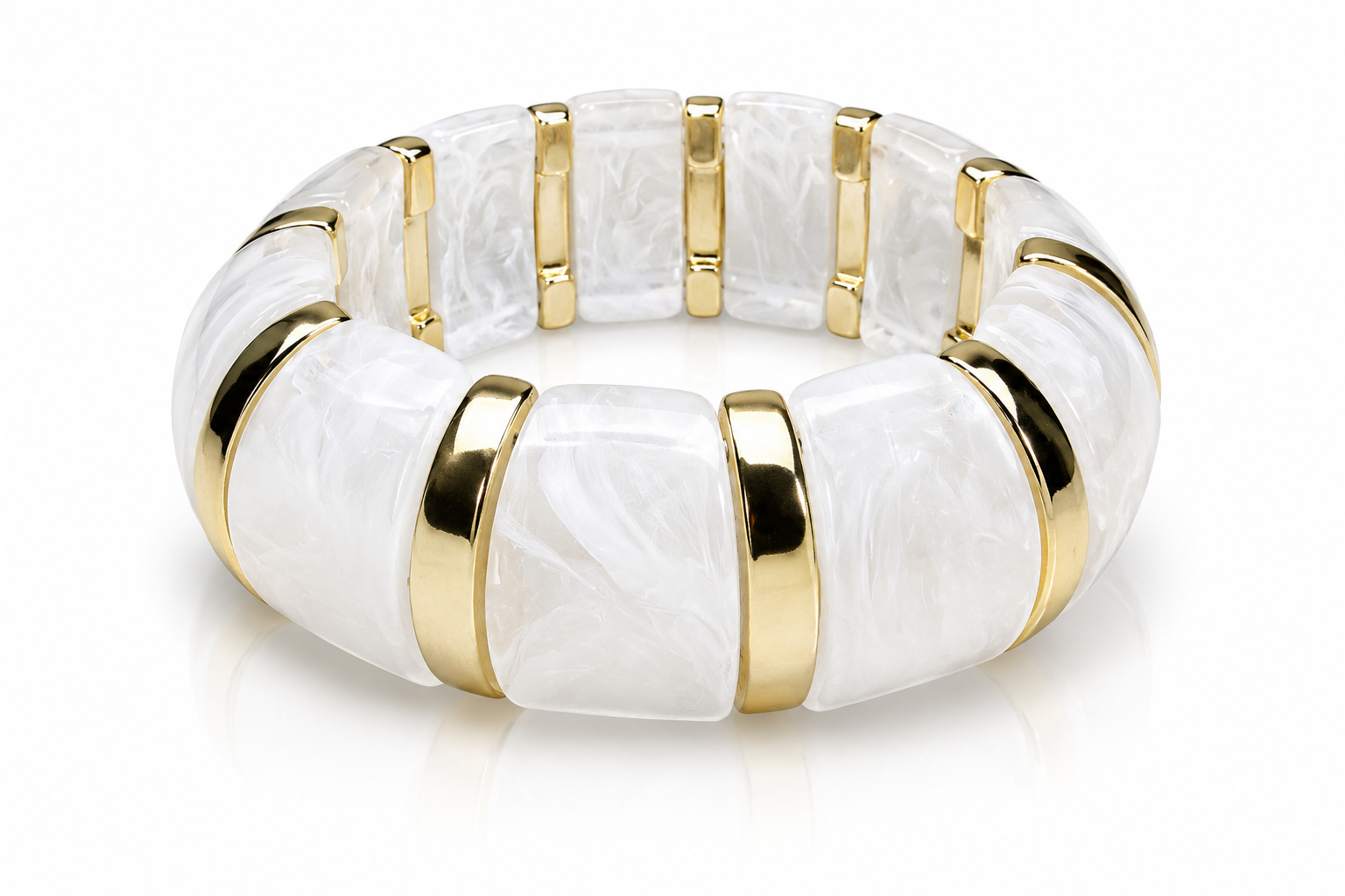 White Marble Stretch Bracelet