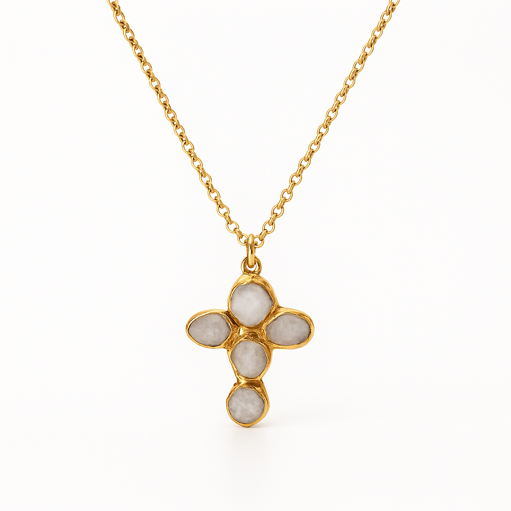 Bryson Quartz Statement Cross Necklace