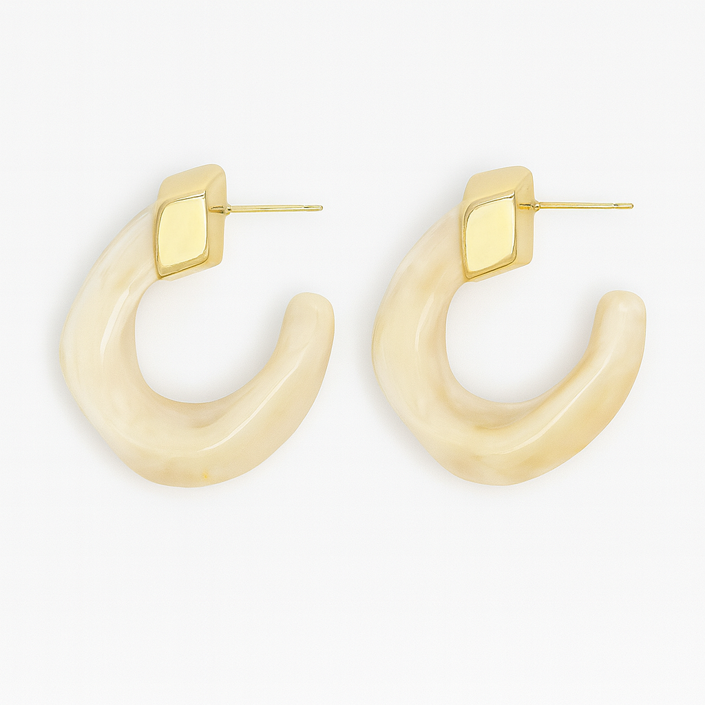 Kaia Hoops - Beige