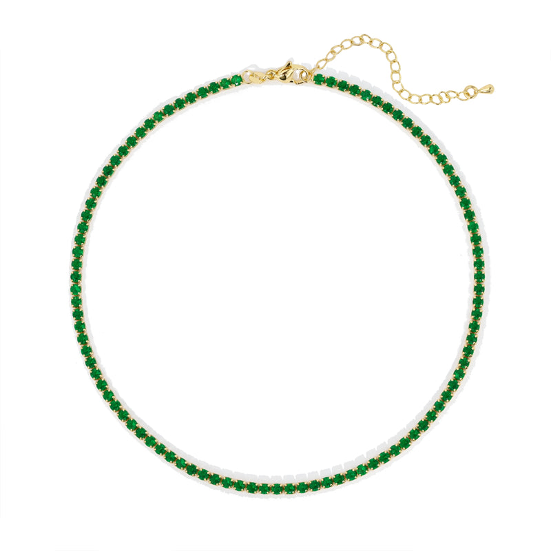 Chloe Tennis Choker - Emerald