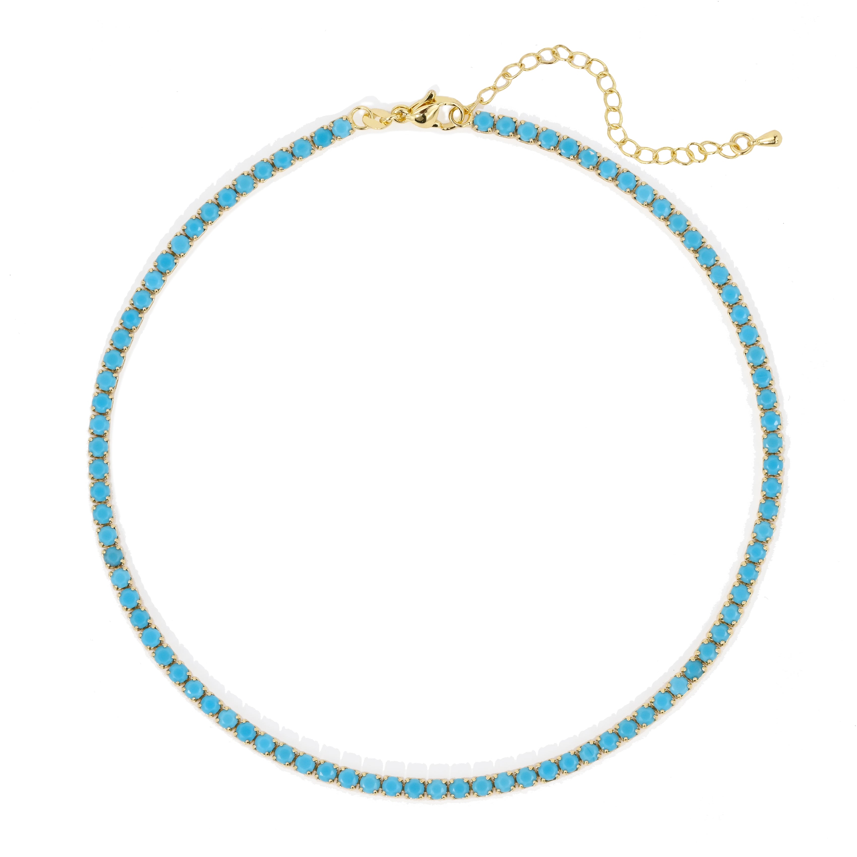 Chloe Tennis Choker Turquoise - Main Image