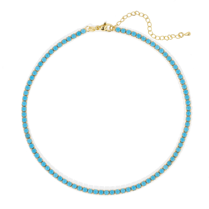 Chloe Tennis Choker - Turquoise