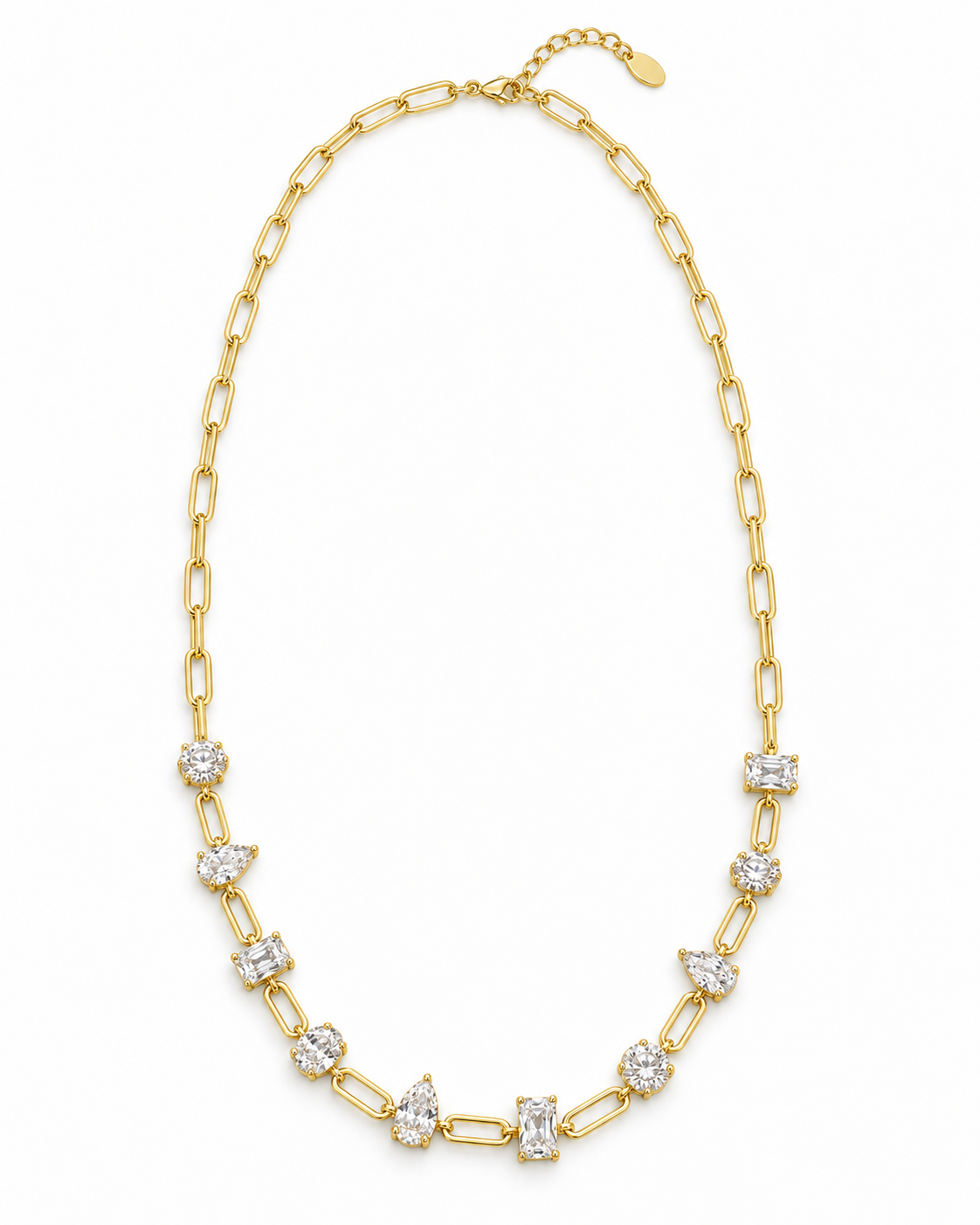 Sophia CZ Paperclip Necklace