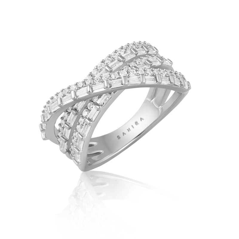 Rachel Criss-Cross Pave Ring