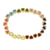 Stretchy Bezel Heart Bracelet Rainbow