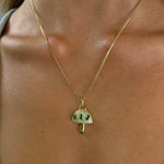 Alice Emerald Mushroom Pendant Necklace