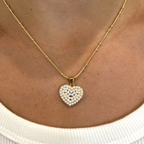 Chantel Pearl Heart Necklace