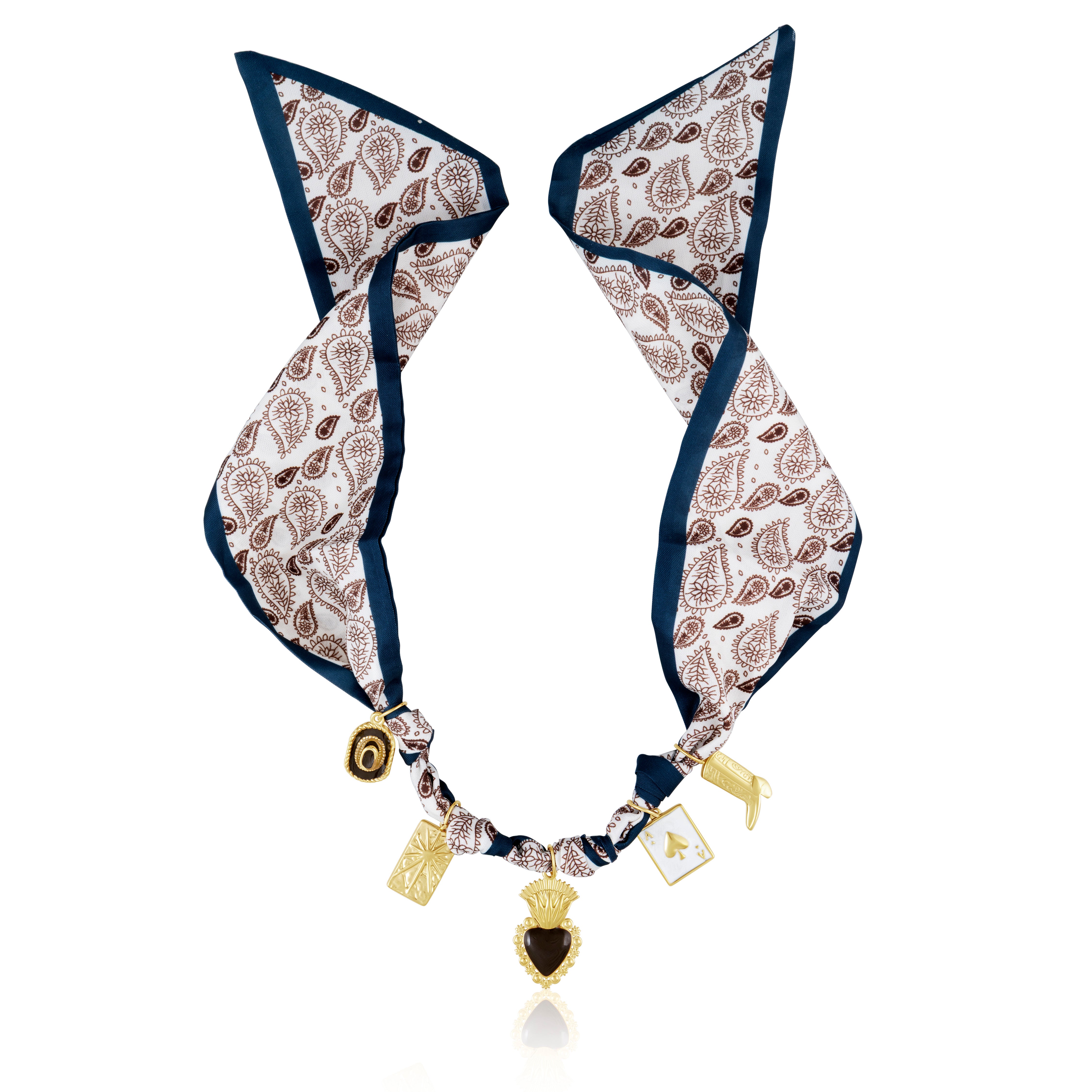 Brown Silk Charm Necklace