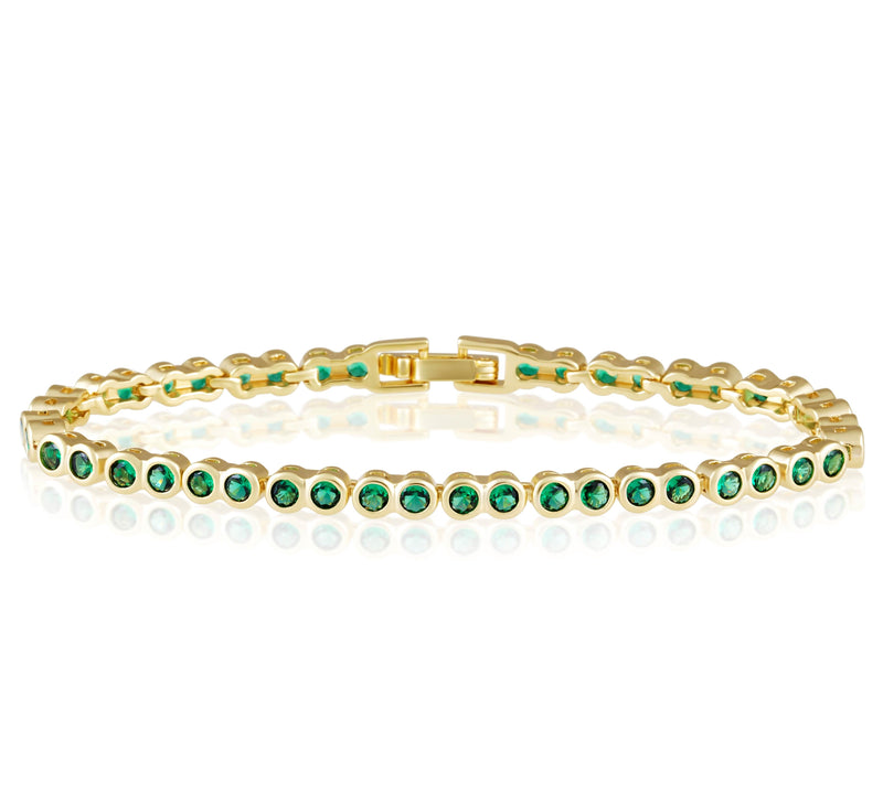 Bezel Tennis Bracelet- Emerald