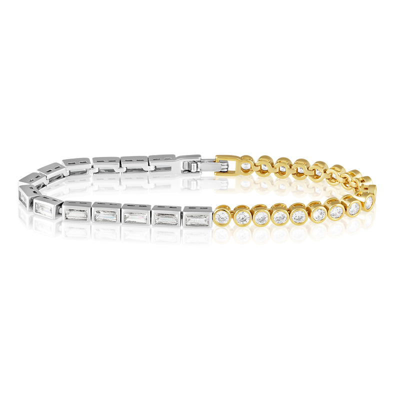 Spencer Two-Tone Bezel Tennis Bracelet