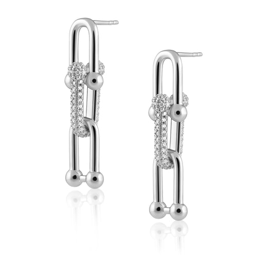 U Link Pave Drop Earring