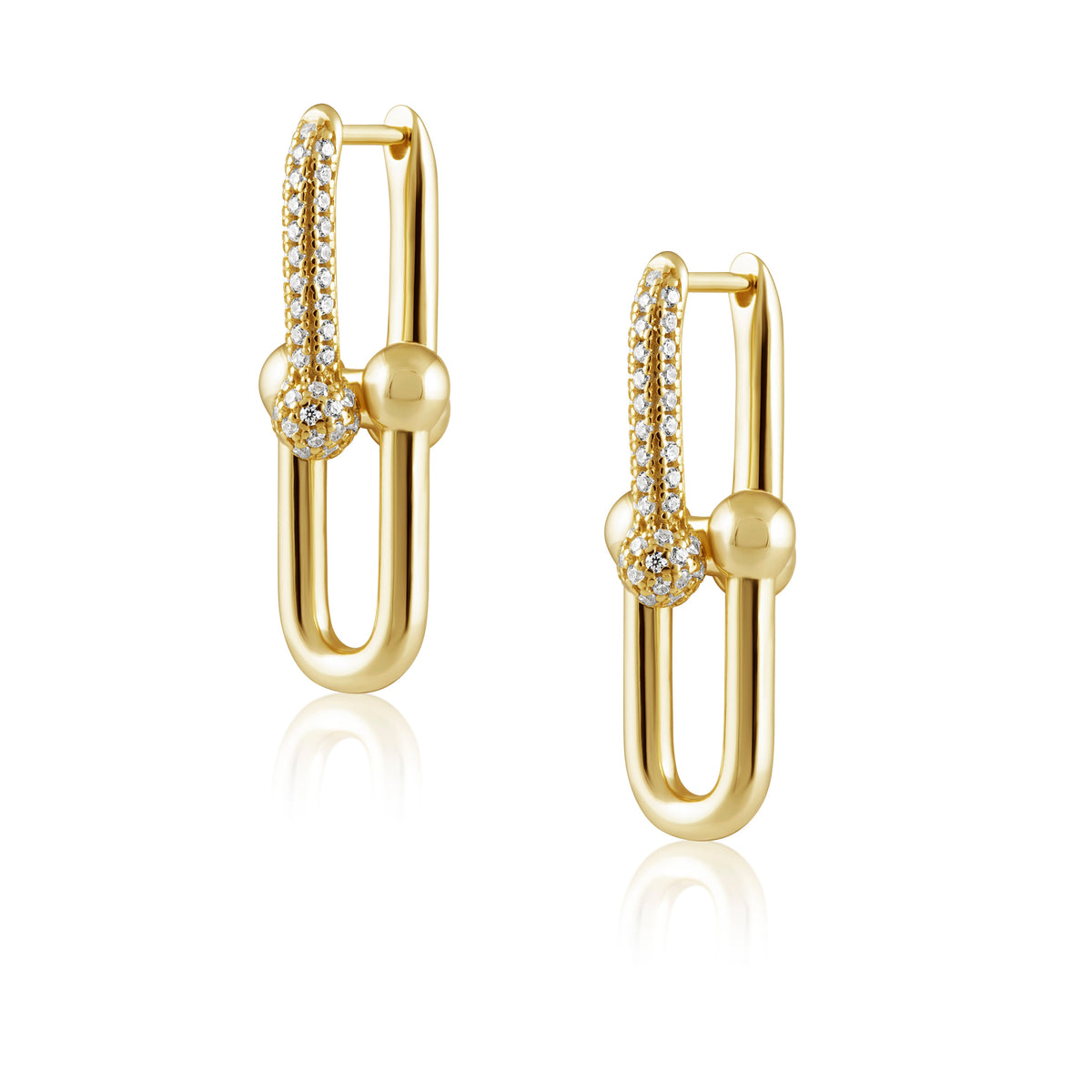 Tia U Link Pave Earring