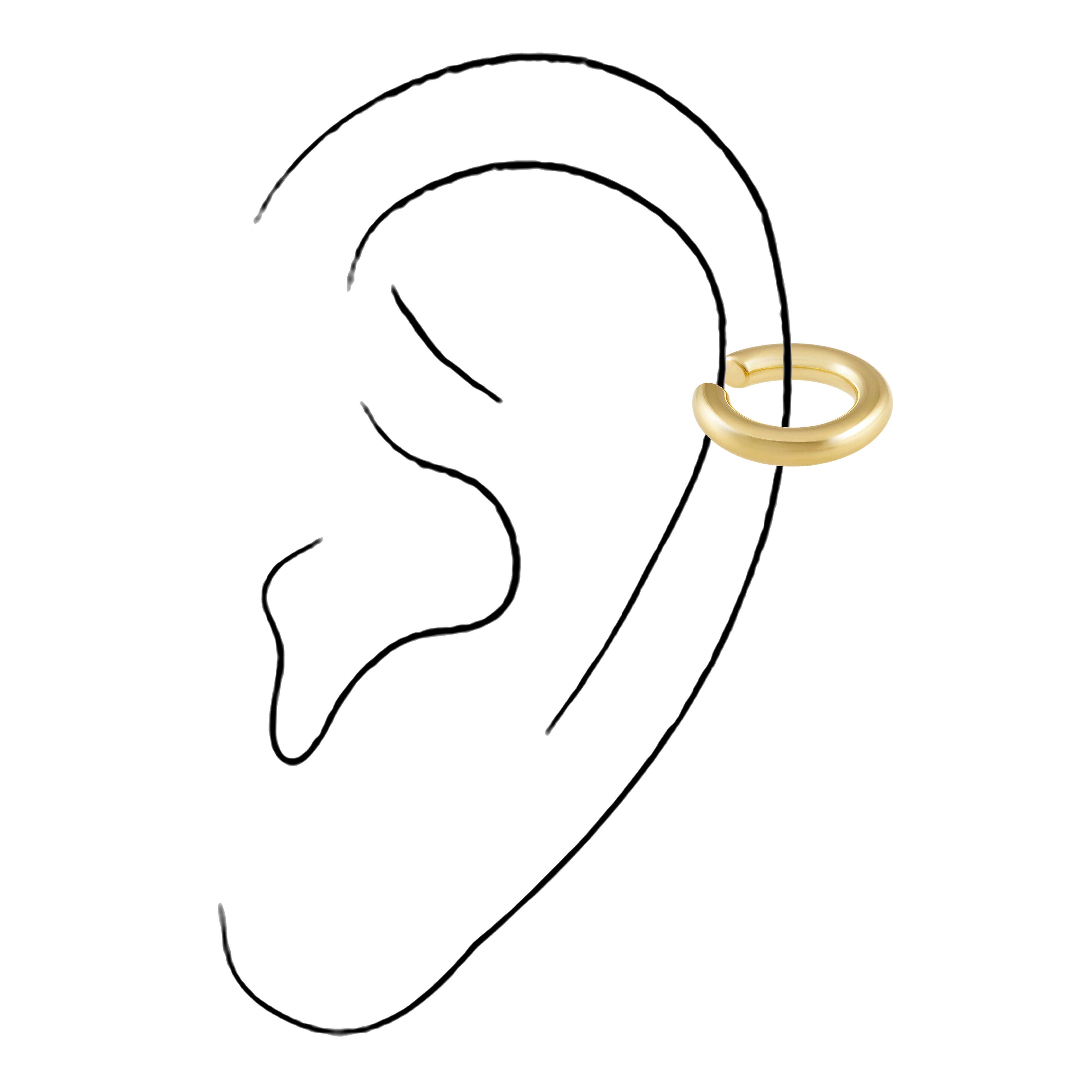 Raquel ear cuff gold 18K gold plated over stainless steel 2mm width stackable water and tarnish resistant set of 2
