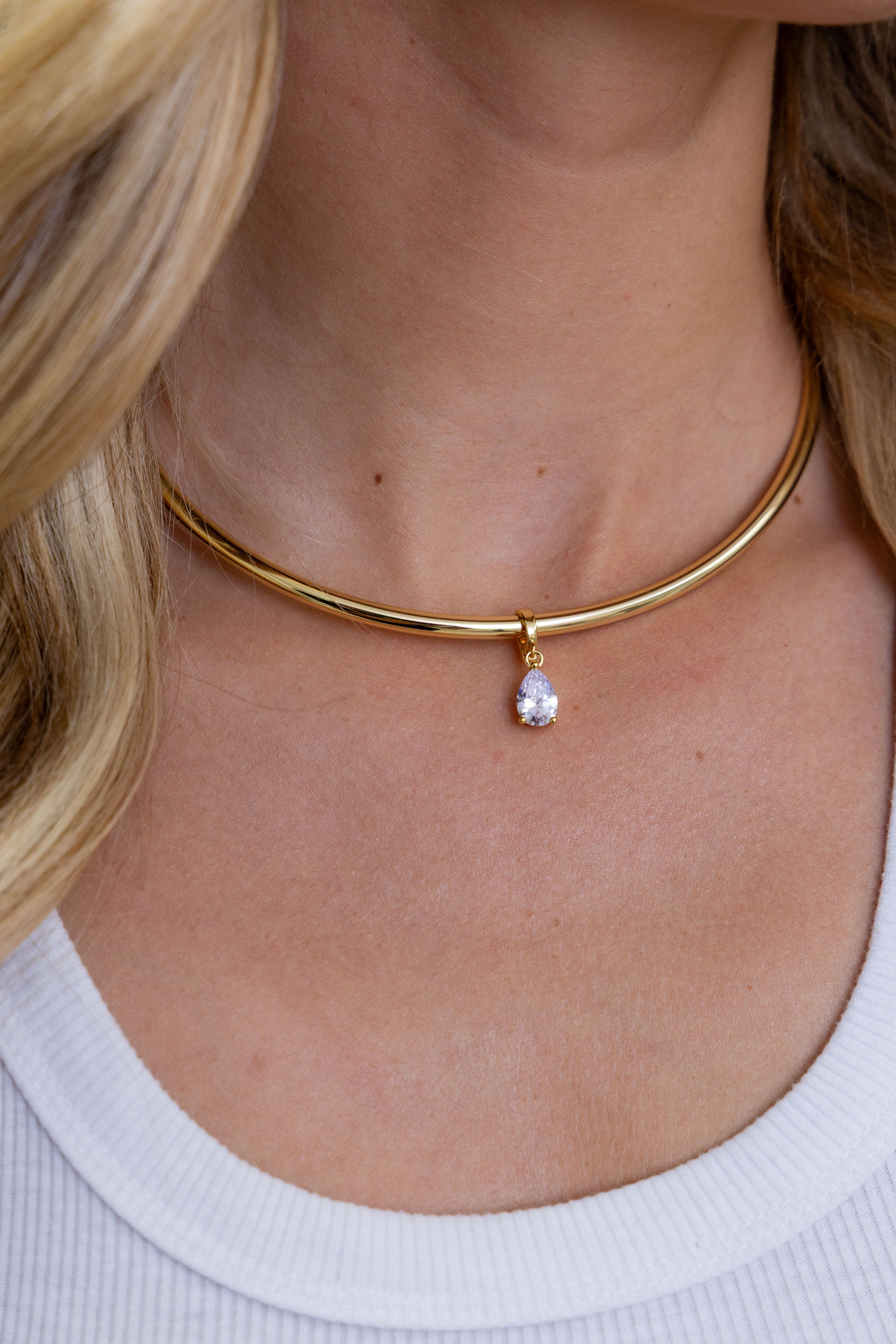 Pear Cut Necklace Cuff