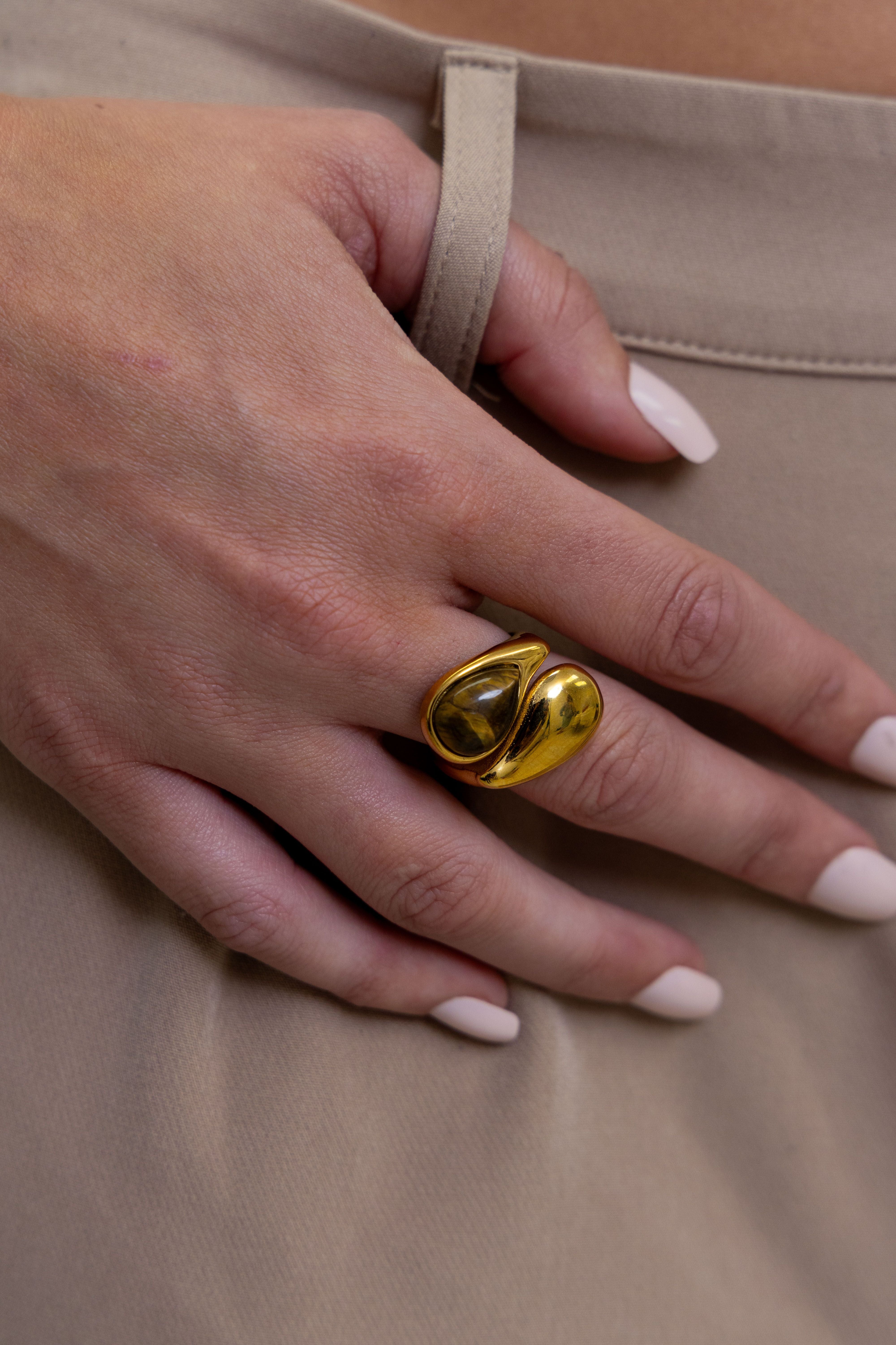 Cami Tiger Eye Stacked Ring