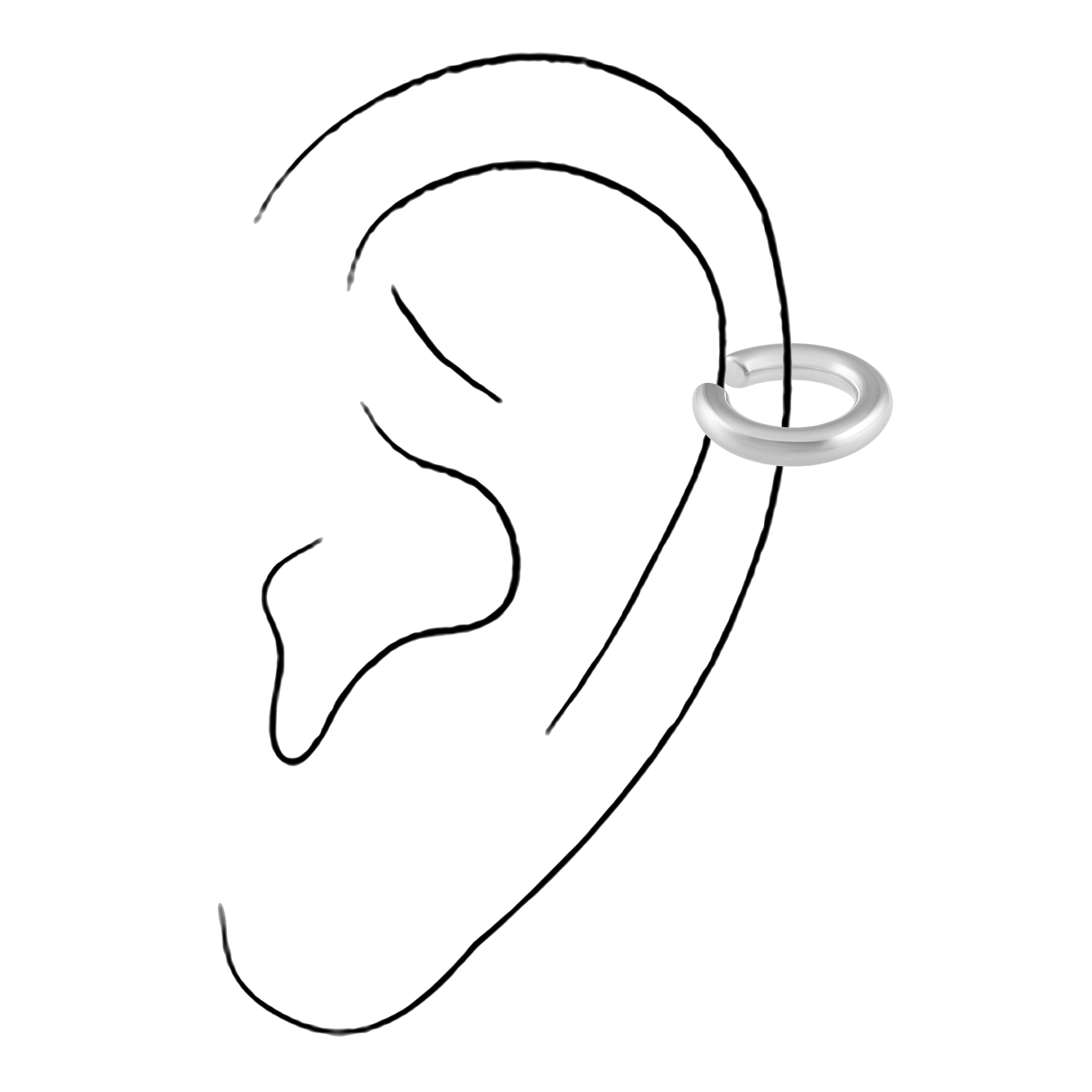 Raquel ear cuff silver stainless steel 2mm width stackable water and tarnish resistant set of 2