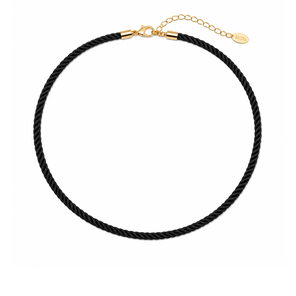 Black Rope Cord Necklace