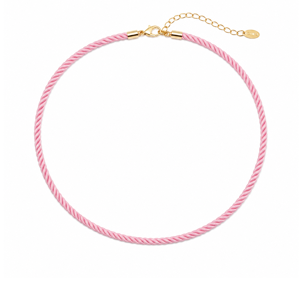 Pink Rope Cord Necklace