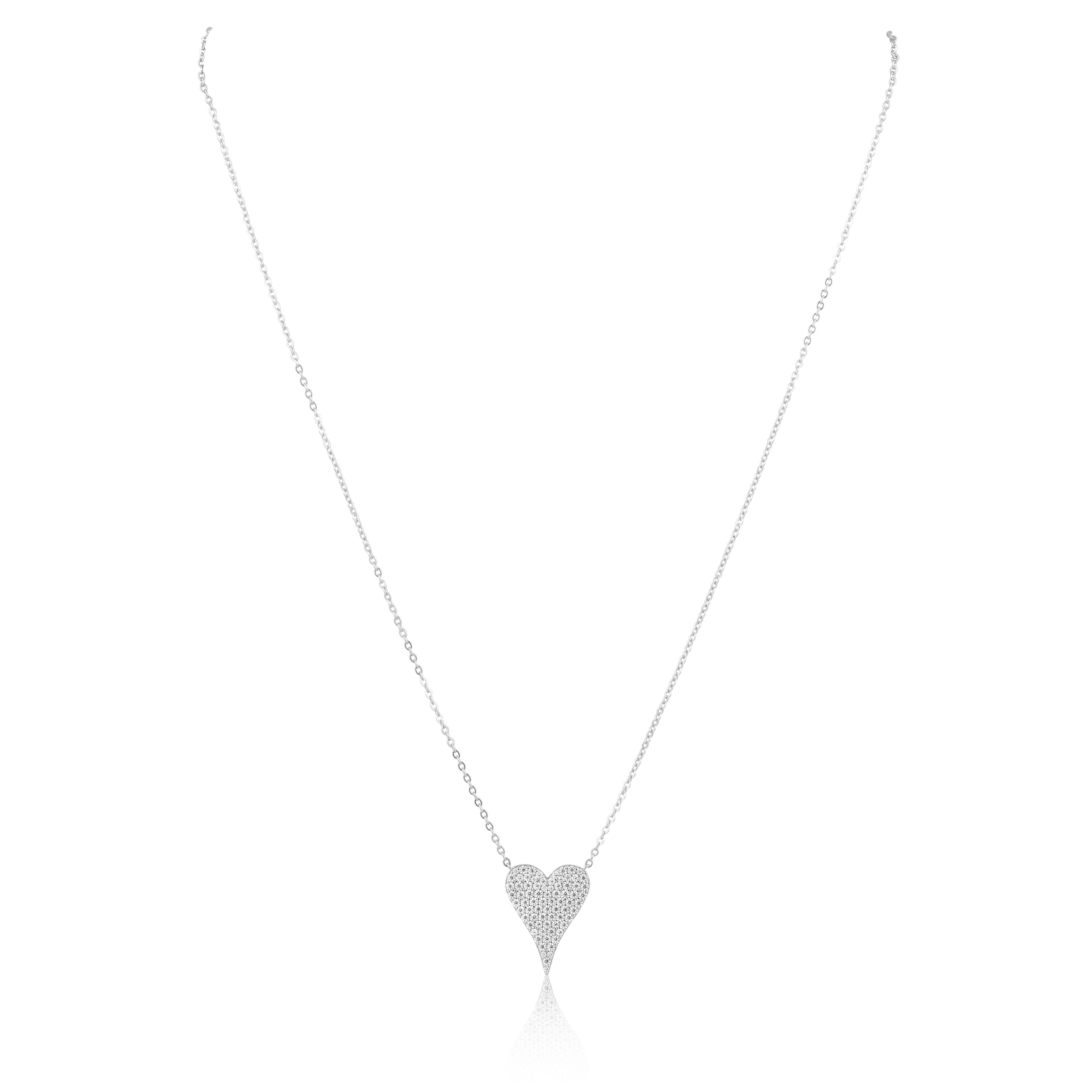 Sara Pave Heart Necklace