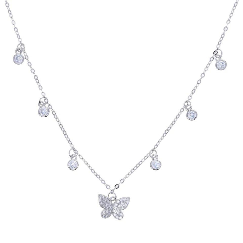 925 Sterling Silver Butterfly Necklace at Rs 500/piece | Sterling Silver  Necklaces in Jaipur | ID: 24330676012