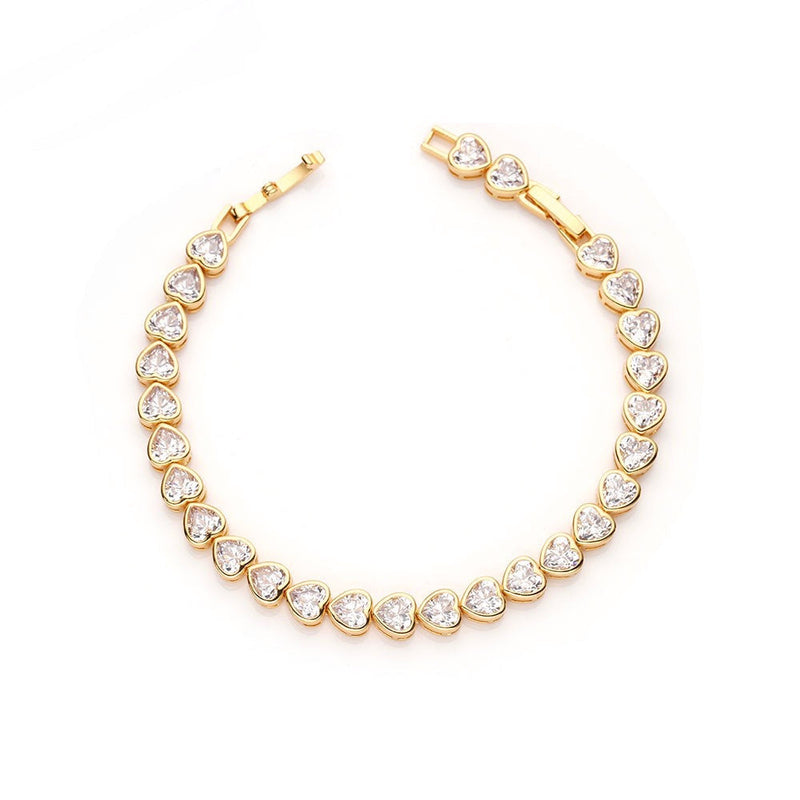 Bezel Heart Tennis Bracelet Bracelets Sahira Jewelry Design 