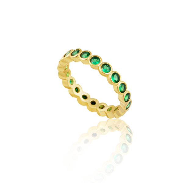 Celeste Eternity Ring - Emerald – Sahira Jewelry Design