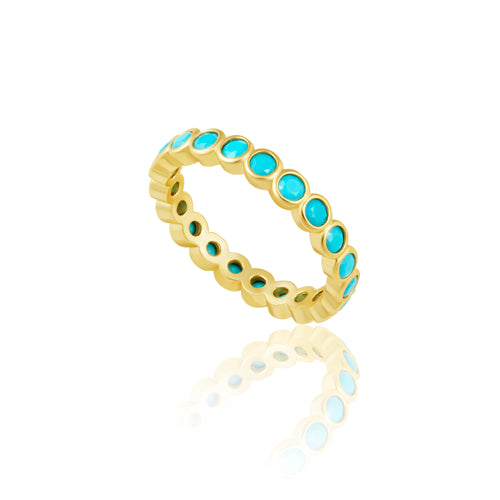 Celeste Eternity Ring - Turquoise Rings Sahira Jewelry Design 