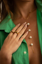 Cindy Pearl Lariat Necklaces Sahira Jewelry Design 
