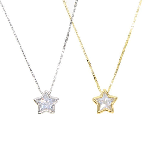 CZ Bezel Necklace - Star Necklace Sahira Jewelry Design 