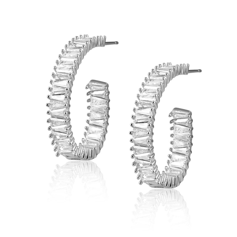 Eliane Sparkle Hoop Earrings Sahira Jewelry Design Silver 