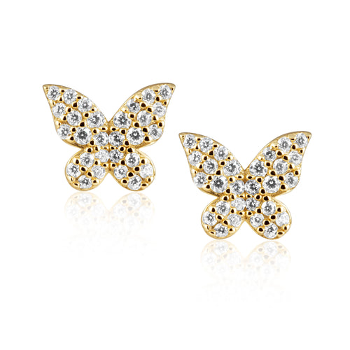 Elsie Pave Butterfly Studs Sahira Jewelry Design 